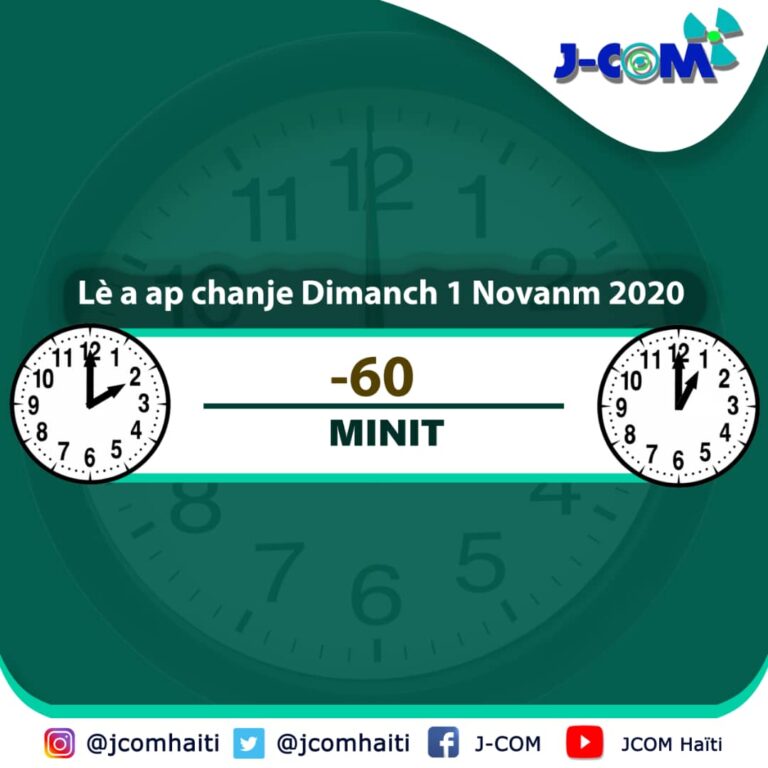 L’heure nationale sera reculée de 60 minutes à partir du 1er novembre